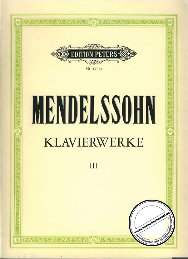 Titelbild für EP 1704C - KLAVIERWERKE 3