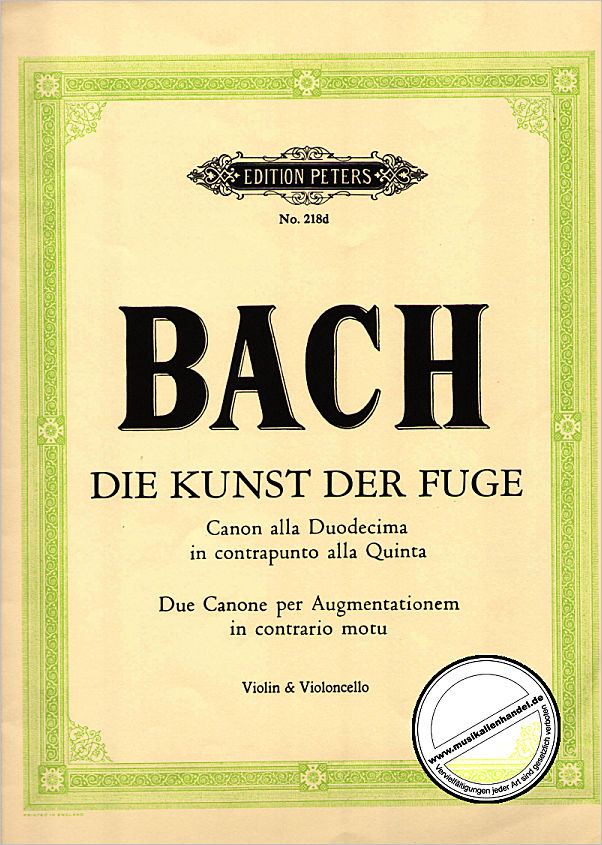 Titelbild für EP 218D - KUNST DER FUGE BWV 1080