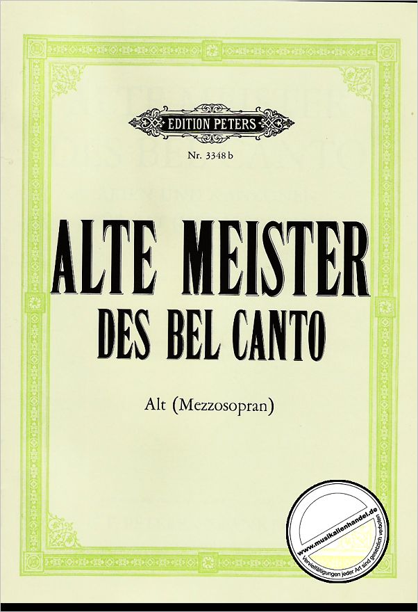 Titelbild für EP 3348B - ALTE MEISTER DES BEL CANTO - AUSWAHL ALT