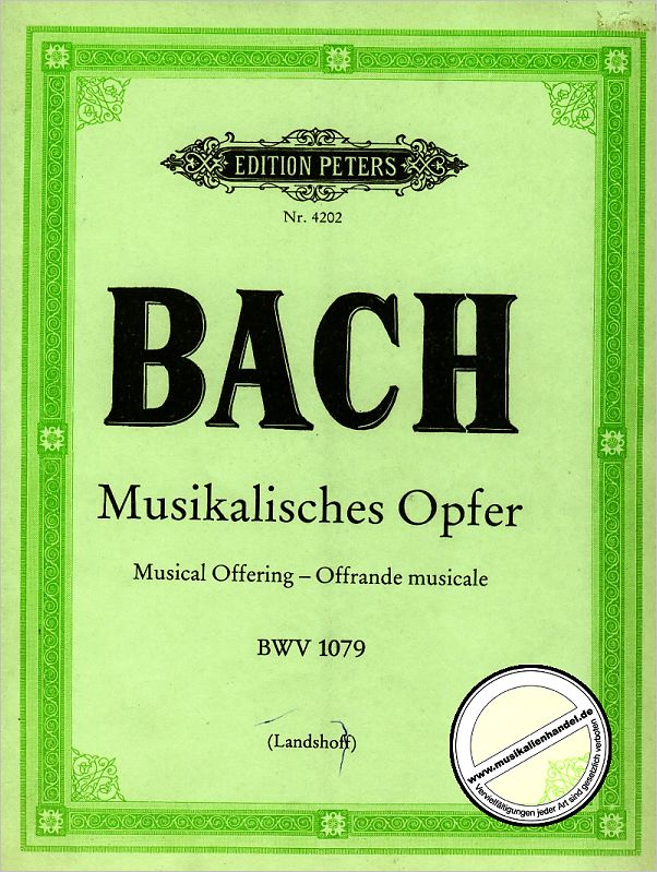 Titelbild für EP 4202 - MUSIKALISCHES OPFER BWV 1079