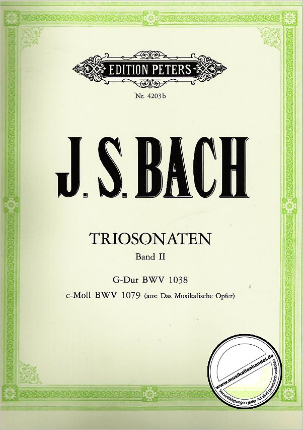 Titelbild für EP 4203B - TRIOSONATEN 2 BWV 1038