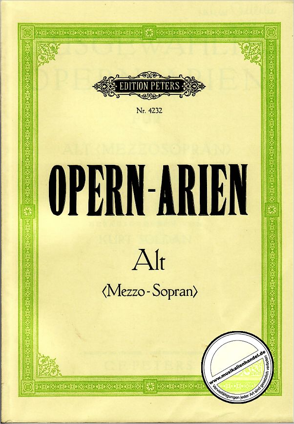 Titelbild für EP 4232 - OPERNARIEN - 37 ALT (MEZZOSOPRAN) ARIEN