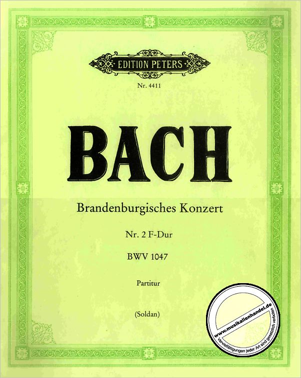Titelbild für EP 4411 - BRANDENBURGISCHES KONZERT 2 F-DUR BWV 1047