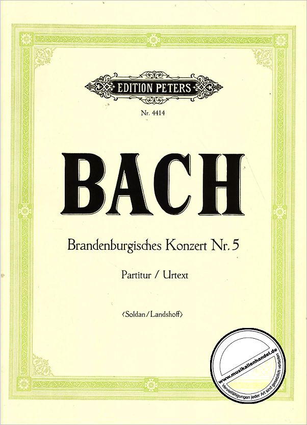 Titelbild für EP 4414 - BRANDENBURGISCHES KONZERT 5 D-DUR BWV 1050