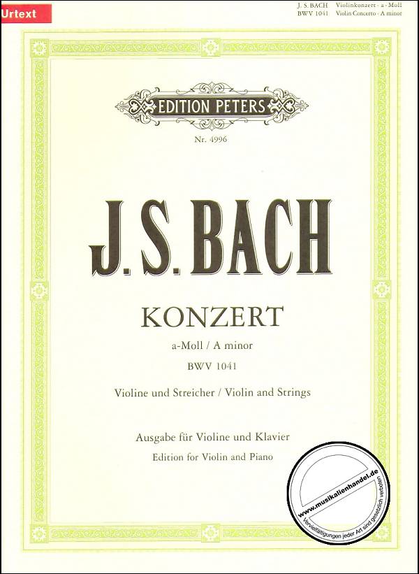 Titelbild für EP 4996 - KONZERT 1 A-MOLL BWV 1041 - VL