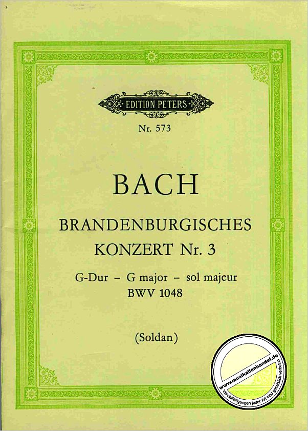 Titelbild für EP 573 - BRANDENBURGISCHES KONZERT 3 G-DUR BWV 1048