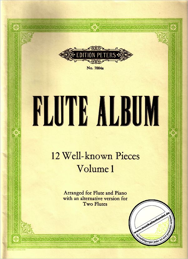 Titelbild für EP 7004A - FLUTE ALBUM 1 - 12 WELL KNOWN PIECES