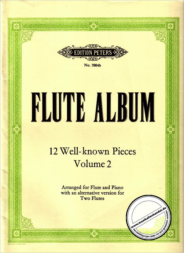 Titelbild für EP 7004B - FLUTE ALBUM 2 - 12 WELL KNOWN PIECES