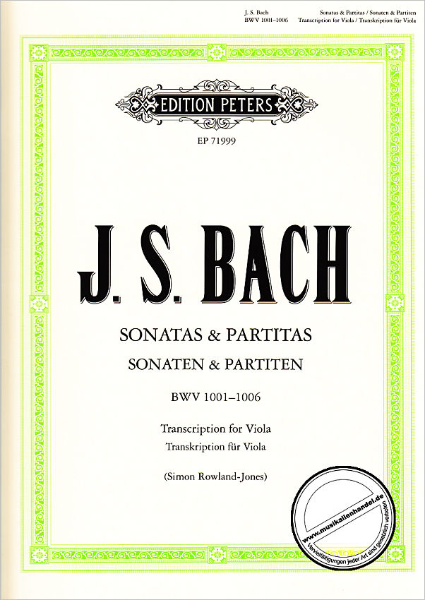 Titelbild für EP 71999 - SONATEN + PARTITEN BWV 1001-1006