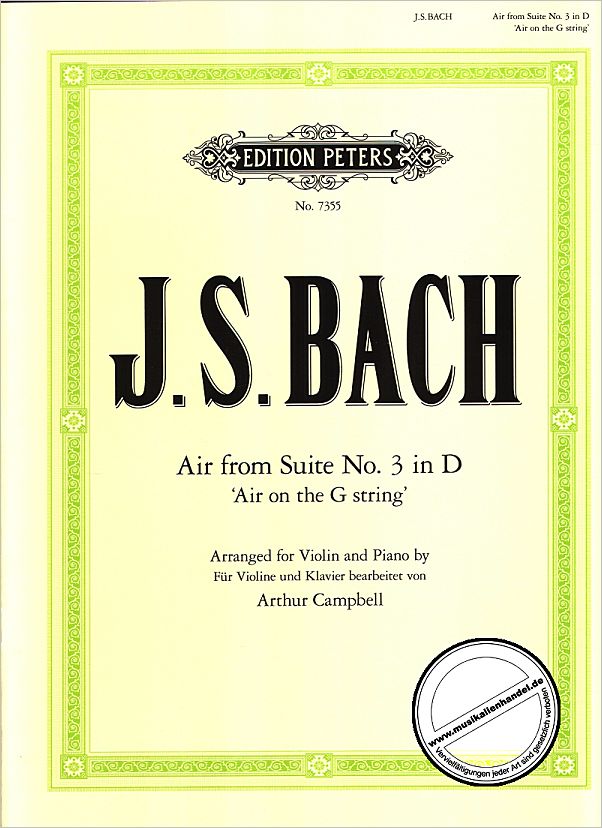 Titelbild für EP 7355 - AIR (ORCHESTERSUITE 3 D-DUR BWV 1068)