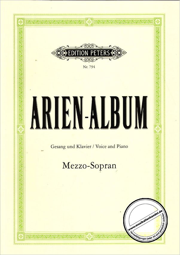 Titelbild für EP 794 - ARIEN ALBUM - MEZZOSOPRAN