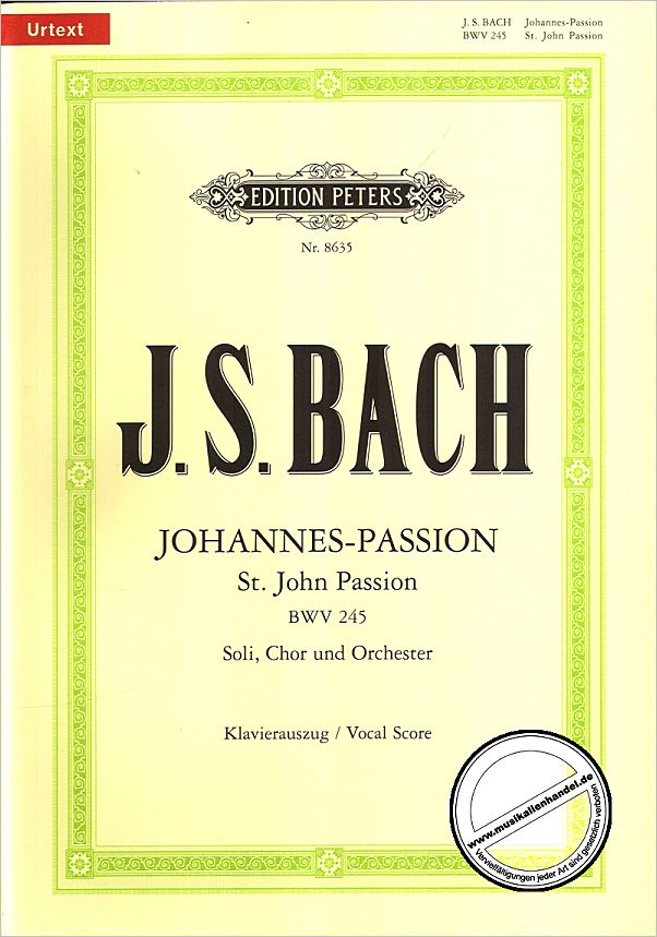 Titelbild für EP 8635 - JOHANNES PASSION BWV 245