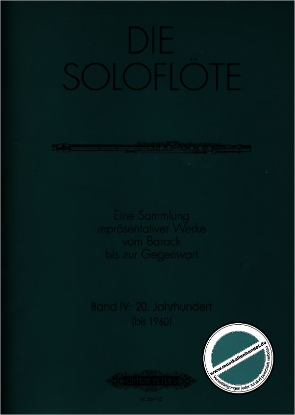 Titelbild für EP 8641D - DIE SOLOFLOETE 4 - KOMPOSITIONEN VON 1900-1960