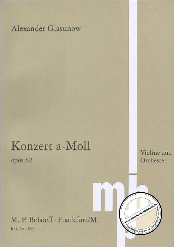 Titelbild für BEL 326 - KONZERT A-MOLL OP 82