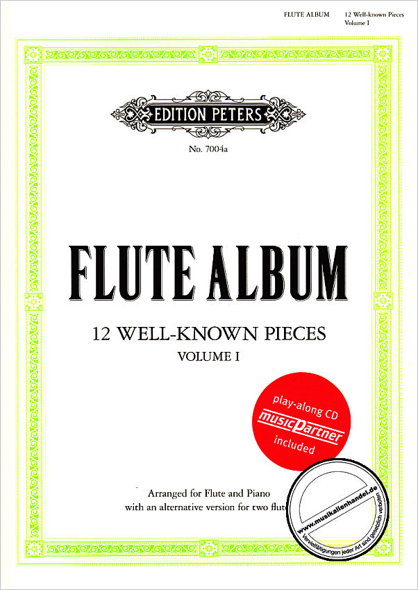 Titelbild für EPQ 7004A - FLUTE ALBUM 1 - 12 WELL KNOWN PIECES