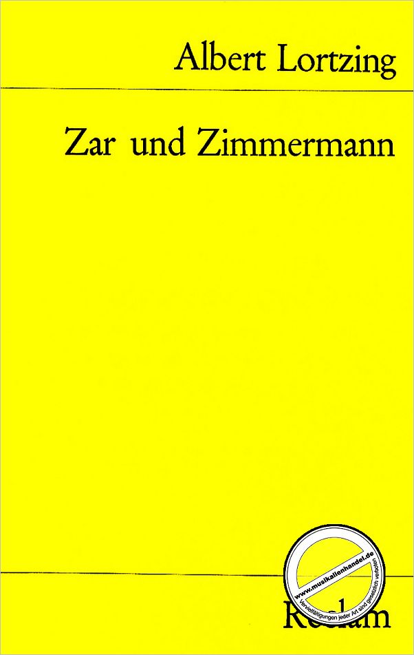 Titelbild für EPR 2549 - ZAR UND ZIMMERMANN