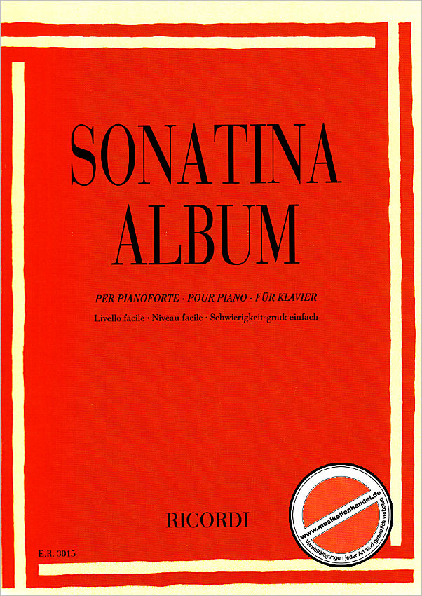 Titelbild für ER 00301500 - Sonatina Album (Easy)