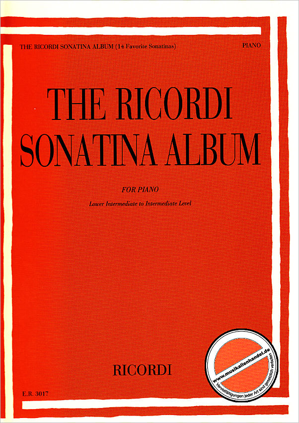 Titelbild für ER 00301700 - The Ricordi Sonatina Album