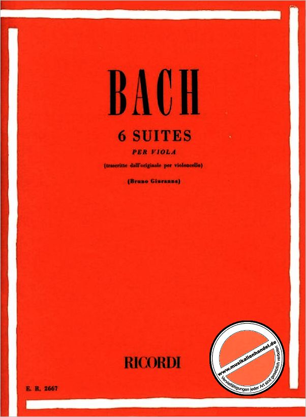 Titelbild für ER 2667 - 6 SUITEN BWV 1007-1012 (VC)