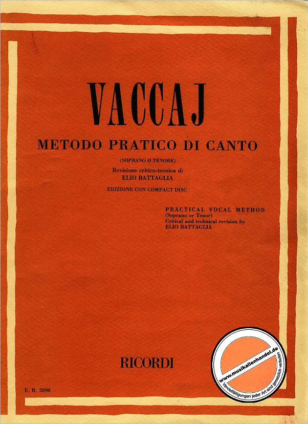 Titelbild für ER 2890 - METODO PRATICO DI CANTO