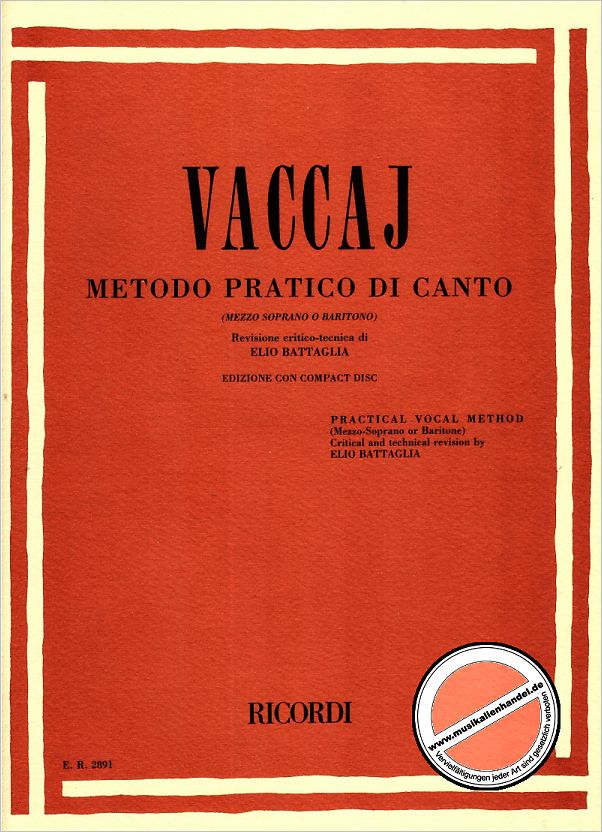 Titelbild für ER 2891 - METODO PRATICO DI CANTO