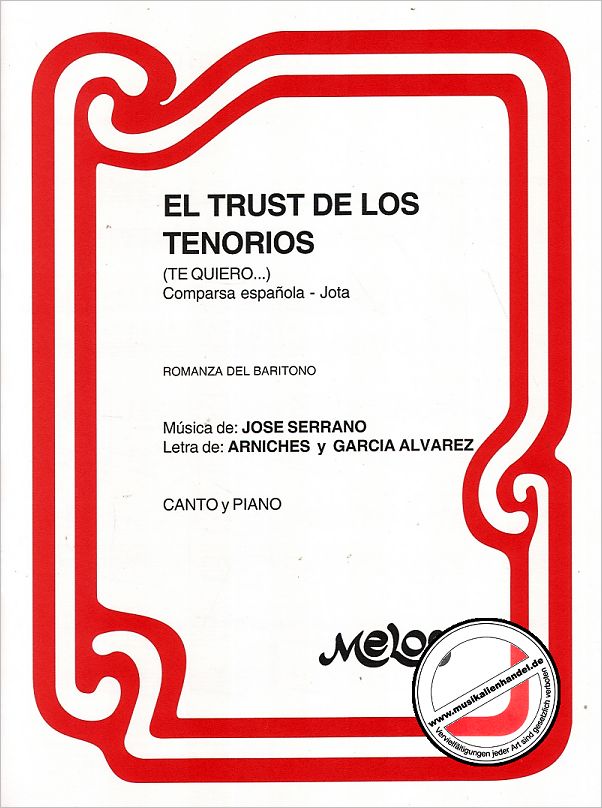 Titelbild für ERBA 7028 - TE QUIERO (EL TRUST DE LOS TENORIOS)
