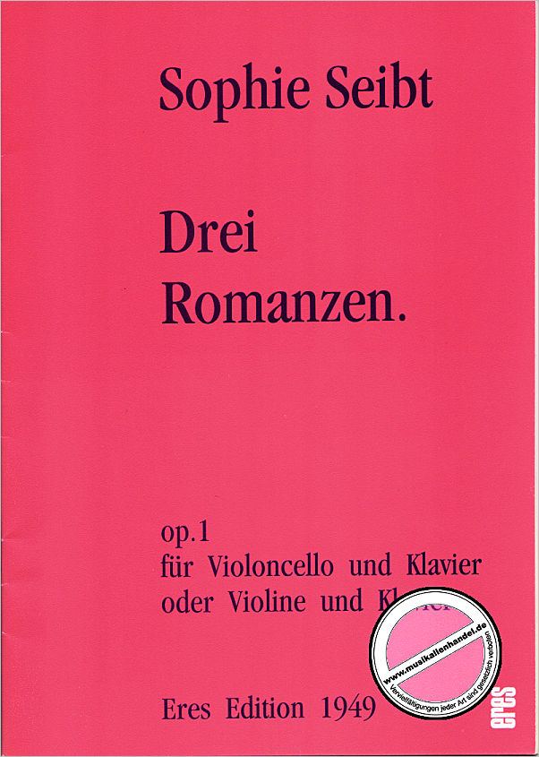 Titelbild für ERES 1949 - 3 ROMANZEN OP 1