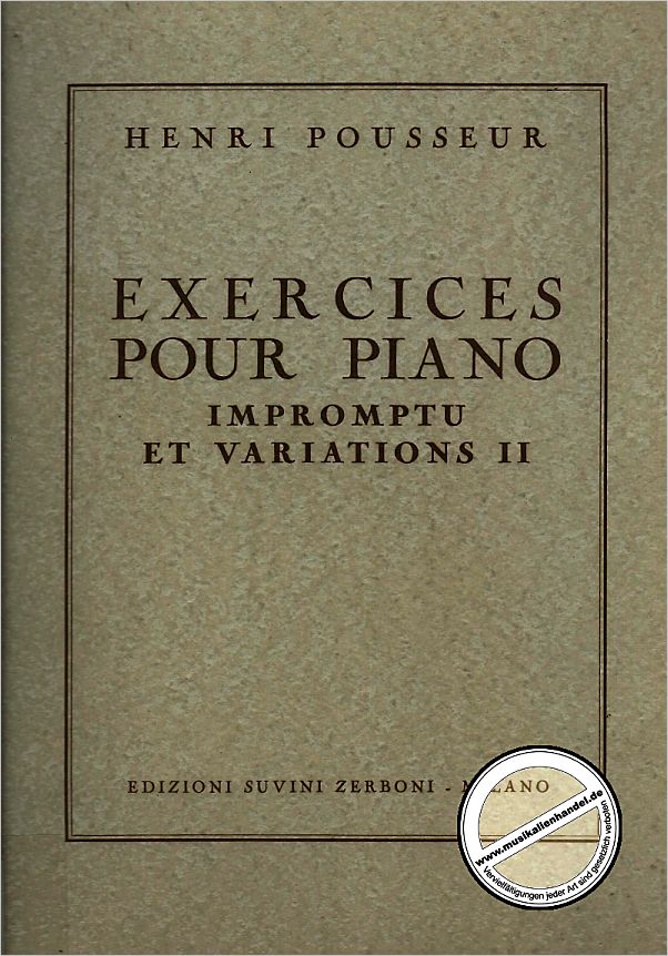 Titelbild für ESZ 5541 - EXERCICES POUR PIANO