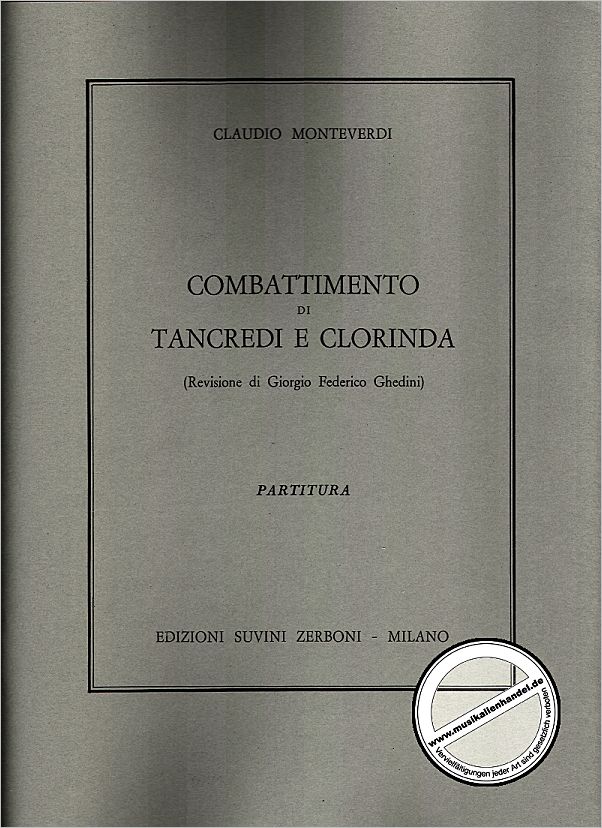 Titelbild für ESZ 6059 - IL COMBATTIMENTO DI TANGREDI E CLORINDA