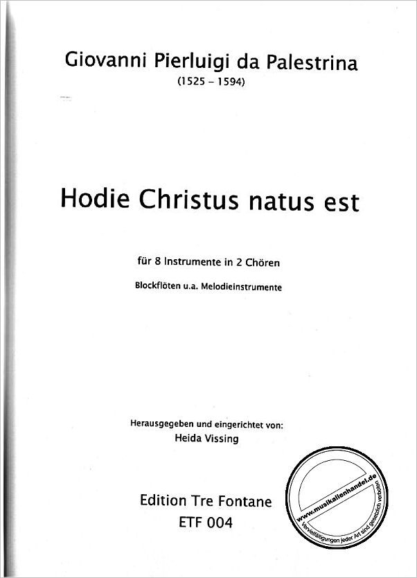 Titelbild für ETF 004 - HODIE CHRISTUS NATUS EST