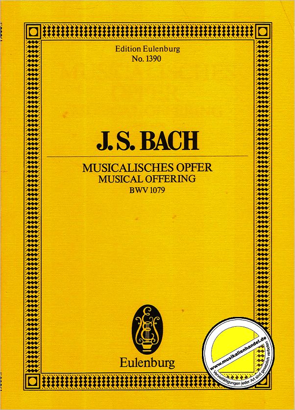 Titelbild für ETP 1390 - MUSIKALISCHES OPFER BWV 1079