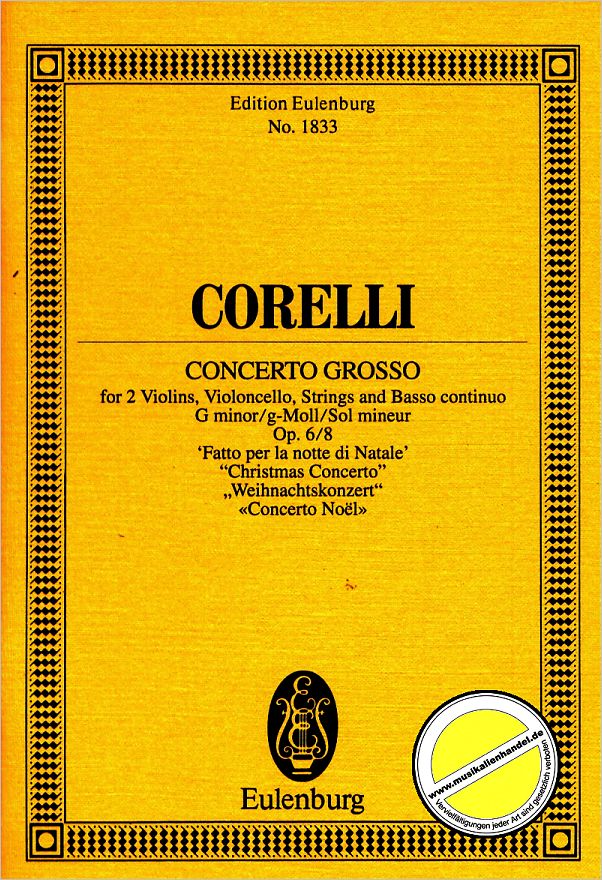 Titelbild für ETP 1833 - CONCERTO GROSSO G-MOLL OP 6/8 W
