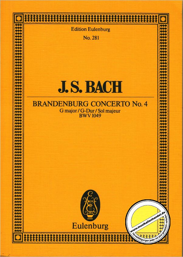Titelbild für ETP 281 - BRANDENBURGISCHES KONZERT 4 G-DUR BWV 1049