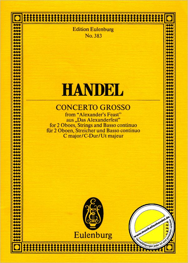 Titelbild für ETP 383 - CONCERTO GROSSO C-DUR (ALEXANDERFEST)