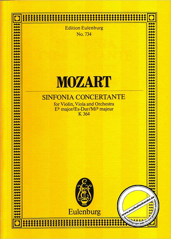 Titelbild für ETP 734 - SINFONIA CONCERTANTE ES-DUR KV 364 (320D)