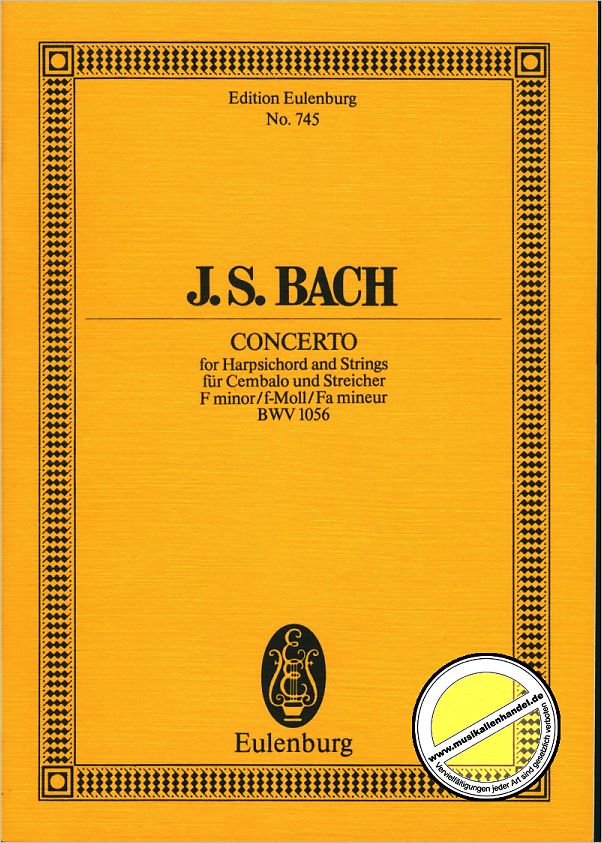 Titelbild für ETP 745 - KONZERT F-MOLL BWV 1056