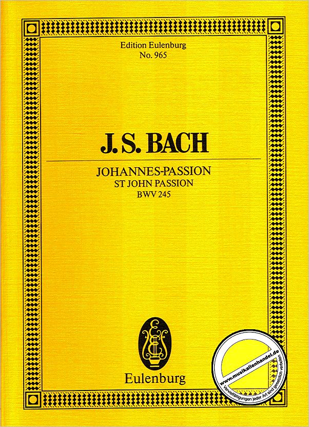Titelbild für ETP 965 - JOHANNES PASSION BWV 245