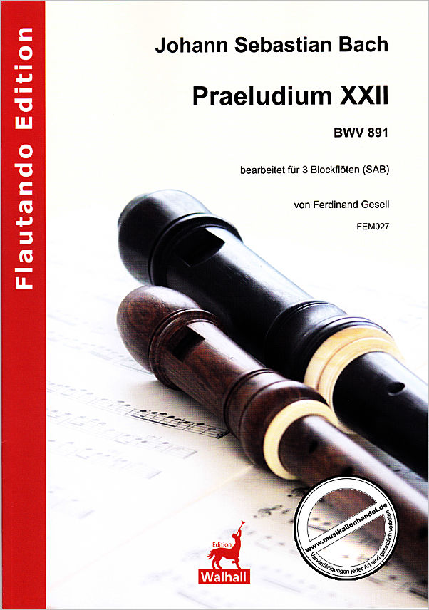 Titelbild für FE -M027 - Präludium 12 BWV 891