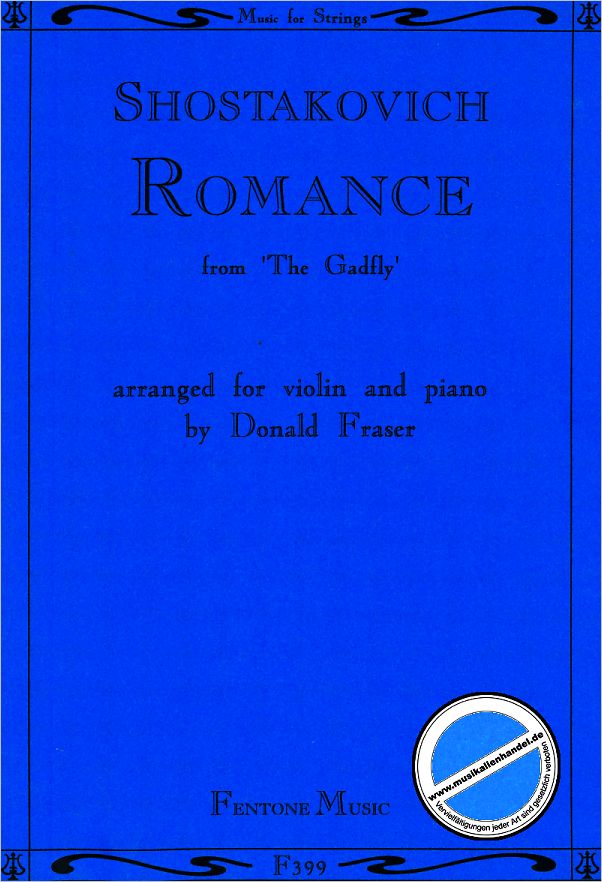 Titelbild für FENTONE 399 - ROMANCE OP 97A NR 8 (THE GADFLY