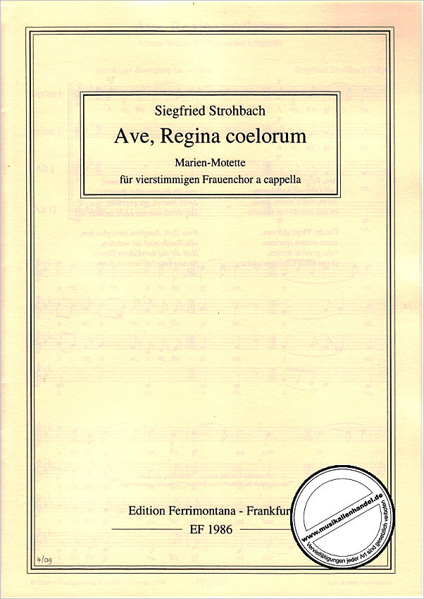 Titelbild für FERRIMON 1986 - AVE REGINA COELORUM