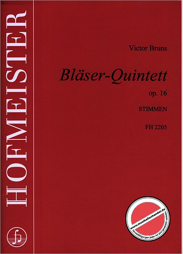 Titelbild für FH 2205 - BLAESER QUINTETT OP 16
