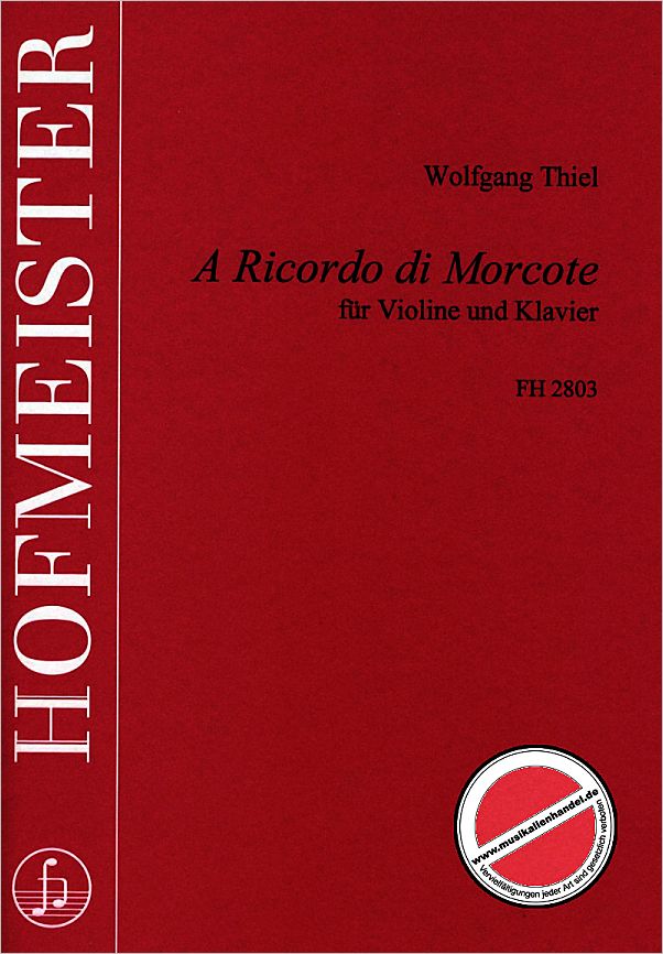 Titelbild für FH 2803 - A RICORDO DI MORCOTE