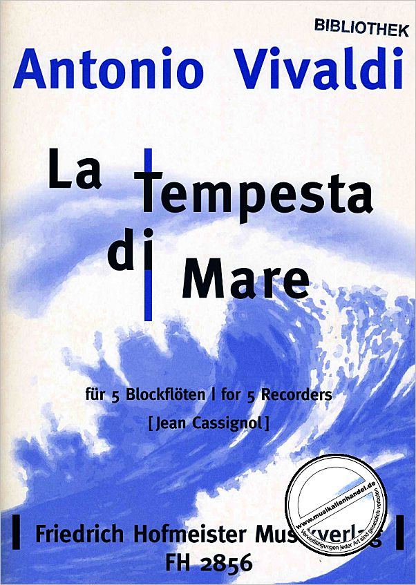 Titelbild für FH 2856 - LA TEMPESTA DI MARE