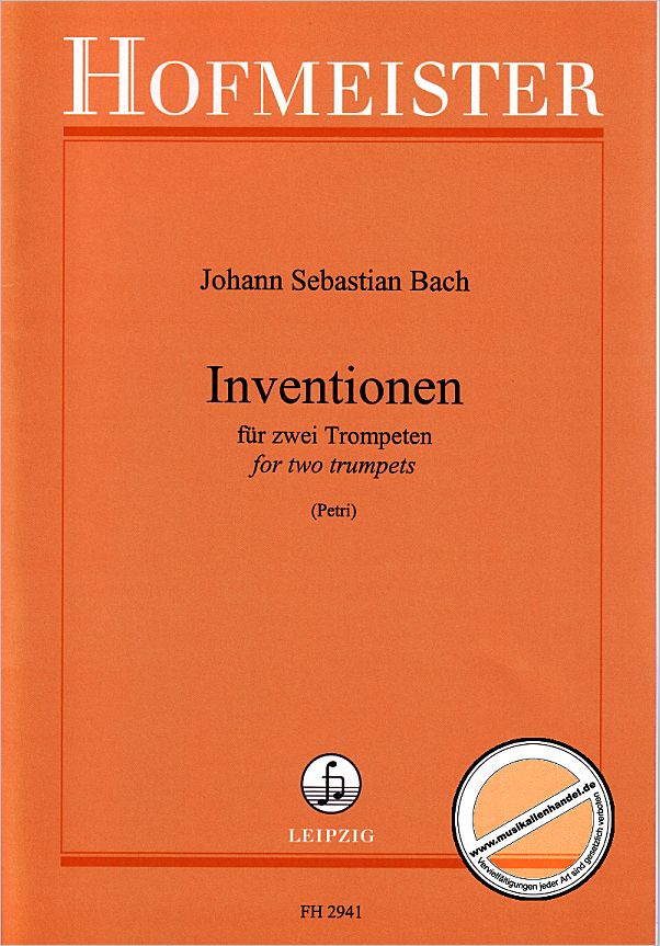 Titelbild für FH 2941 - ZWEISTIMMIGE INVENTIONEN BWV 772-786