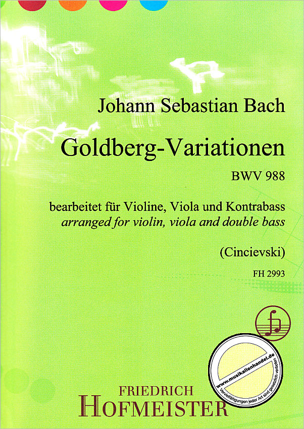 Titelbild für FH 2993 - GOLDBERG VARIATIONEN BWV 988