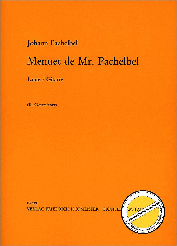 Titelbild für FH 4045 - MENUET DE MR PACHELBEL