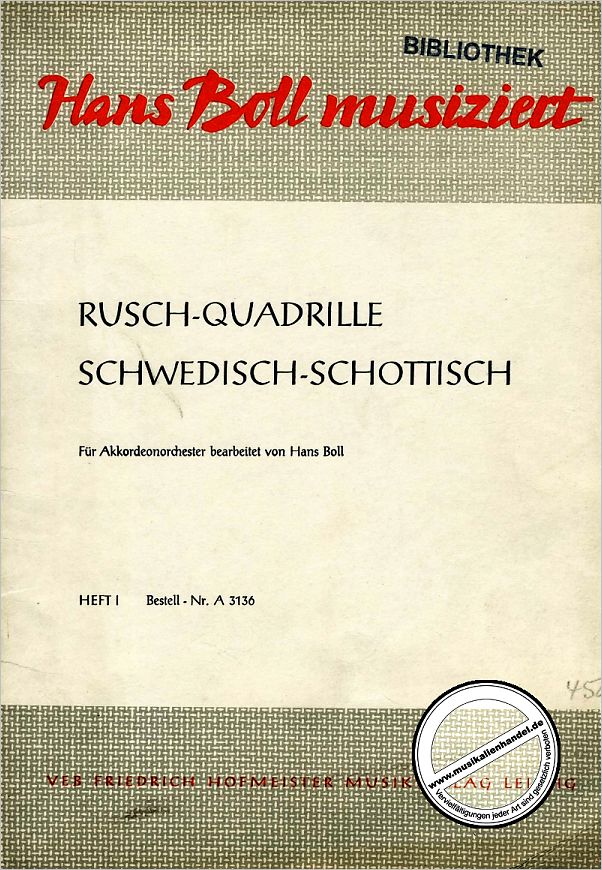 Titelbild für FHA 3136 - RUSCH QUADRILLE + SCHWEDISCH SCHOTTISCH