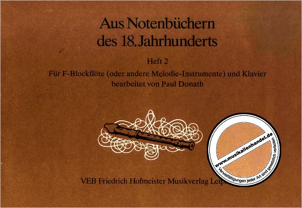 Titelbild für FHV 1498 - AUS NOTENBUECHERN DES 18 JAHRHUNDERTS 2