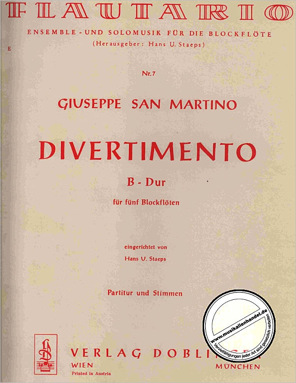 Titelbild für FL 7 - DIVERTIMENTO B-DUR