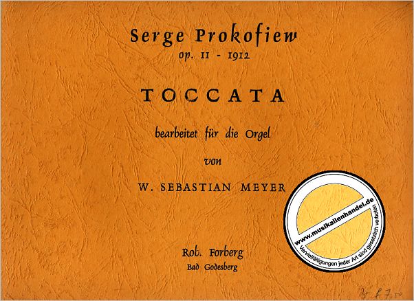 Titelbild für FORBERG 25094 - TOCCATA OP 11